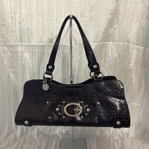 RARE VINTAGE GUESS Y2K Black Embossed Shoulder Bag [DEADSTOCK]